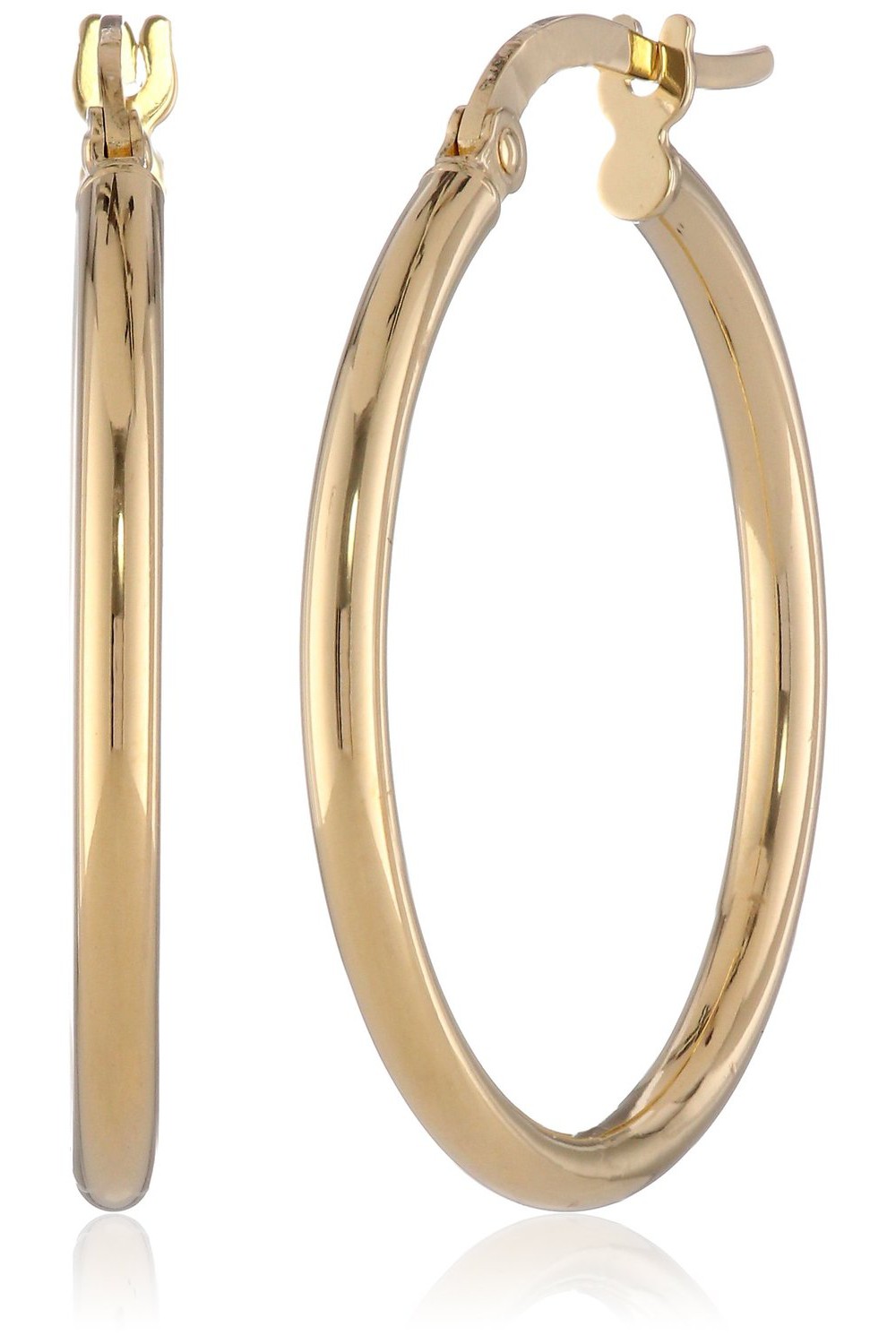 14k Yellow Gold Italian Hoop Earrings - Visuall.co