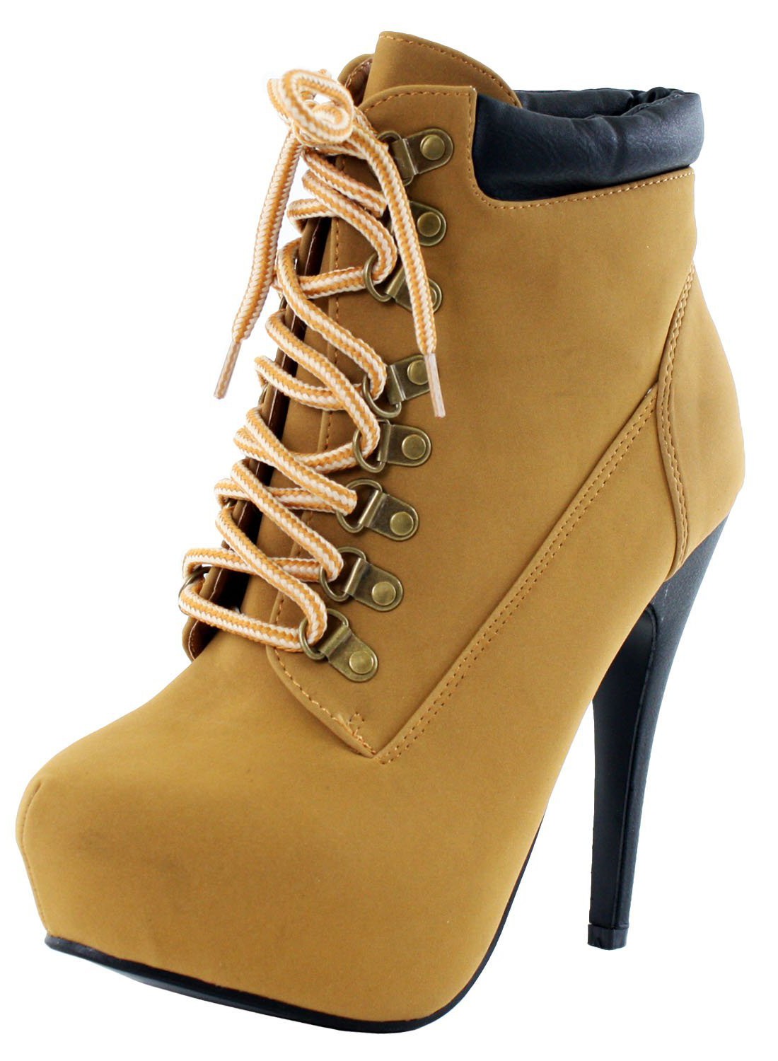 women lace up booties