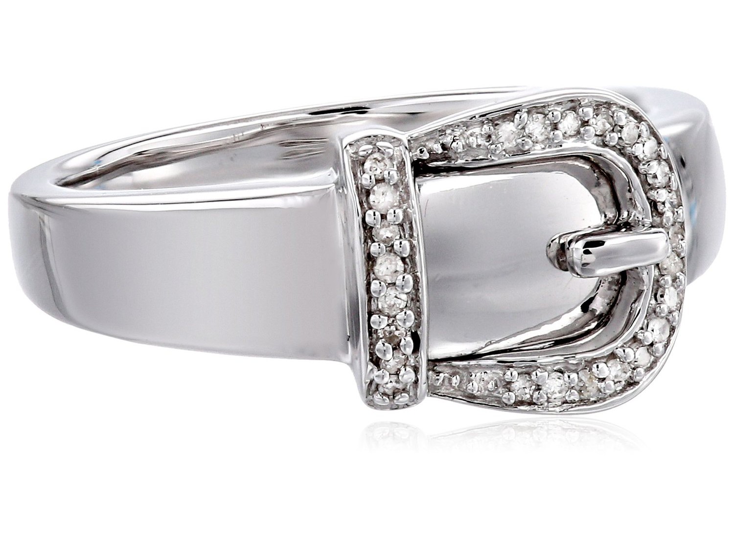 Sterling Silver Buckle Diamond Ring Visuall.co