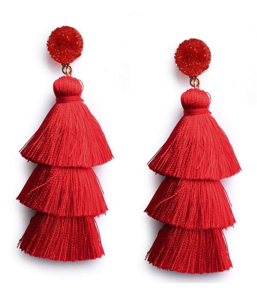 Me Hz Colorful Layered Tassel Earrings Bohemian Dangle Drop Tiered