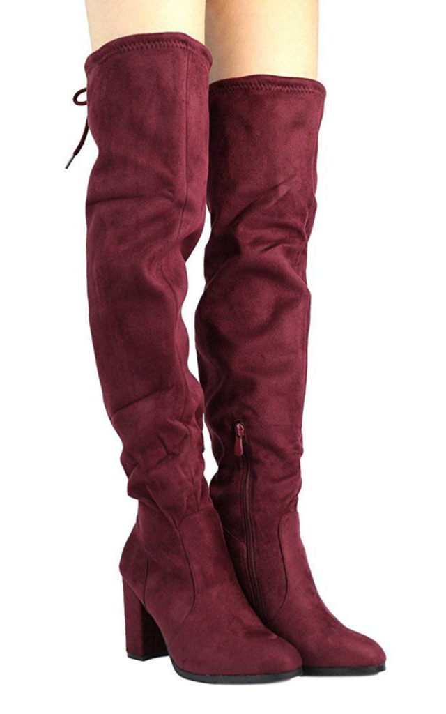 thigh high boots block heel