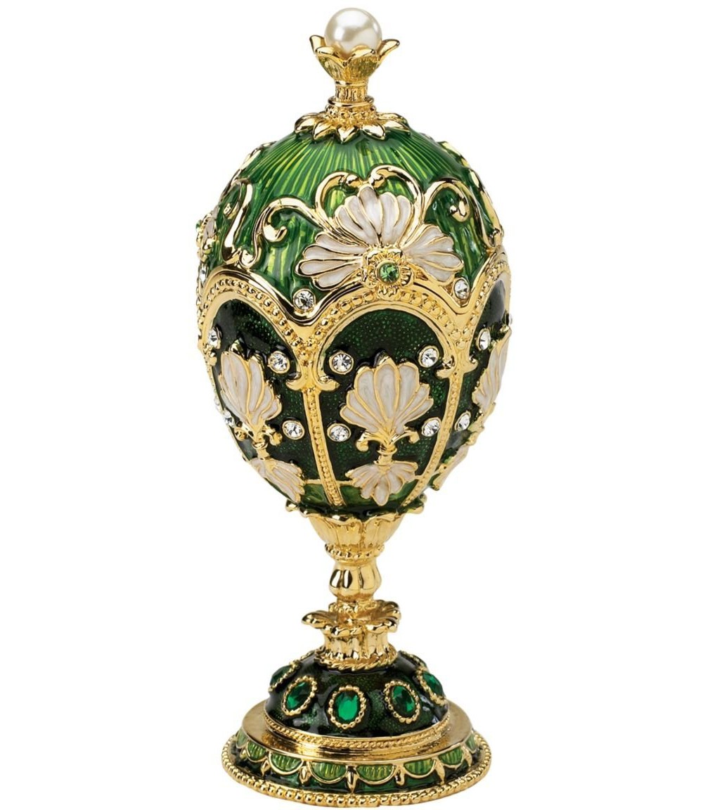 The Petroika Larissa Faberge-Style Enameled Egg in Green [Kitchen ...