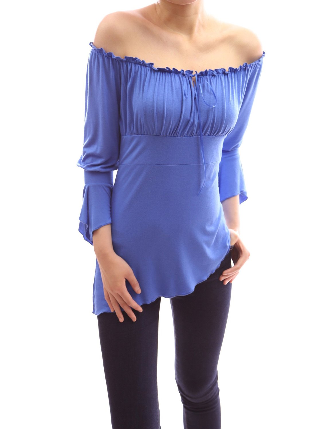 PattyBoutik Cute Off Shoulder Bell Sleeve Blouse Top - Visuall.co