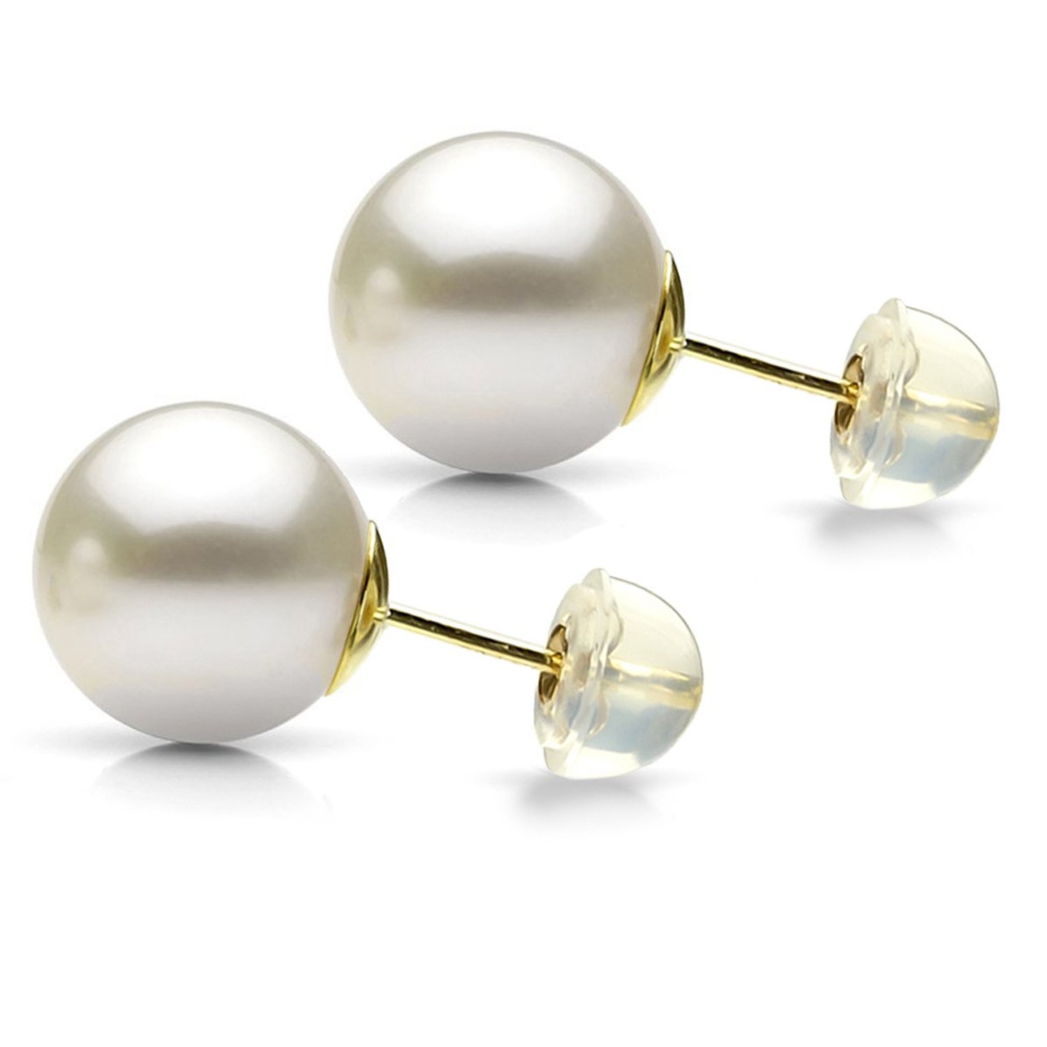 9ct Yellow Gold 11mm Freshwater Pearl Stud Earrings