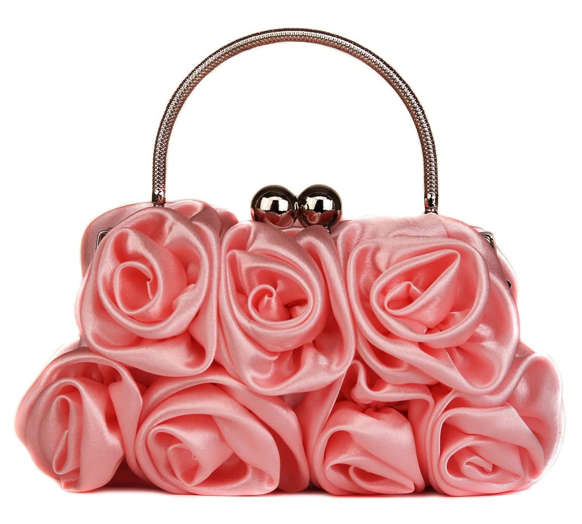 pink satin evening bag