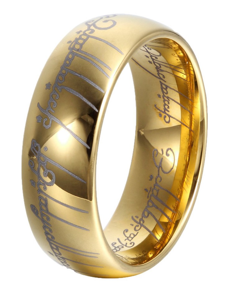 Lightning Deal GER 8mm Gold Tungsten Lord of Rings Wedding Band Promise ...