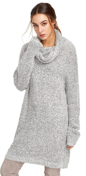 ROMWE Women's Oversized Loose Turtleneck Long Sleeve Pullover Sweater ...