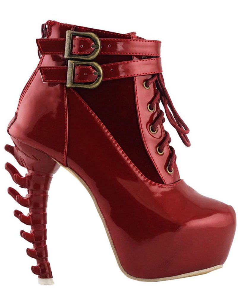 Show Story Lace Up Buckle High-top Bone High Heel Platform Ankle Boots ...