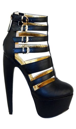 Lolli Couture Triple Strap Platform 6 Inch High Heel - Visuall.co